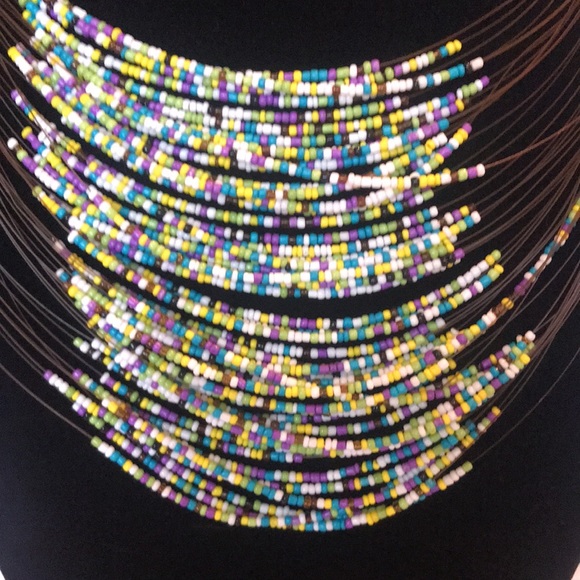 50- Strand Beaded Statement Necklace and earrings - Picture 2 of 8